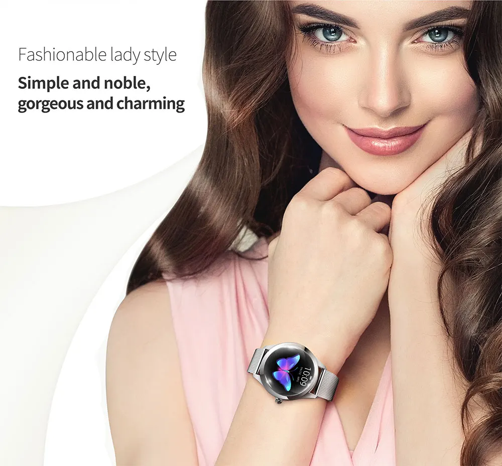 Tornstic KW10 Смарт-часы женские мульти-спортивные режимы шагомер часы пульсометр умные часы для фитнеса водонепроницаемые IP68 для женщин леди