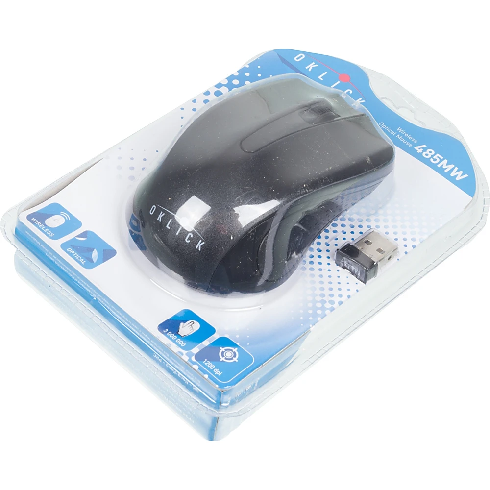 Мышь Oklick 485MW черный оптическая(1200dpi) беспроводная USB(2but