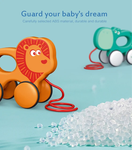 To Pull Animal Newborn Early Teaching Walker Toys Baby Toddler Toy Cartoon Animal Trailer Toddler Toys Hand Push Pull Walks Plan 3