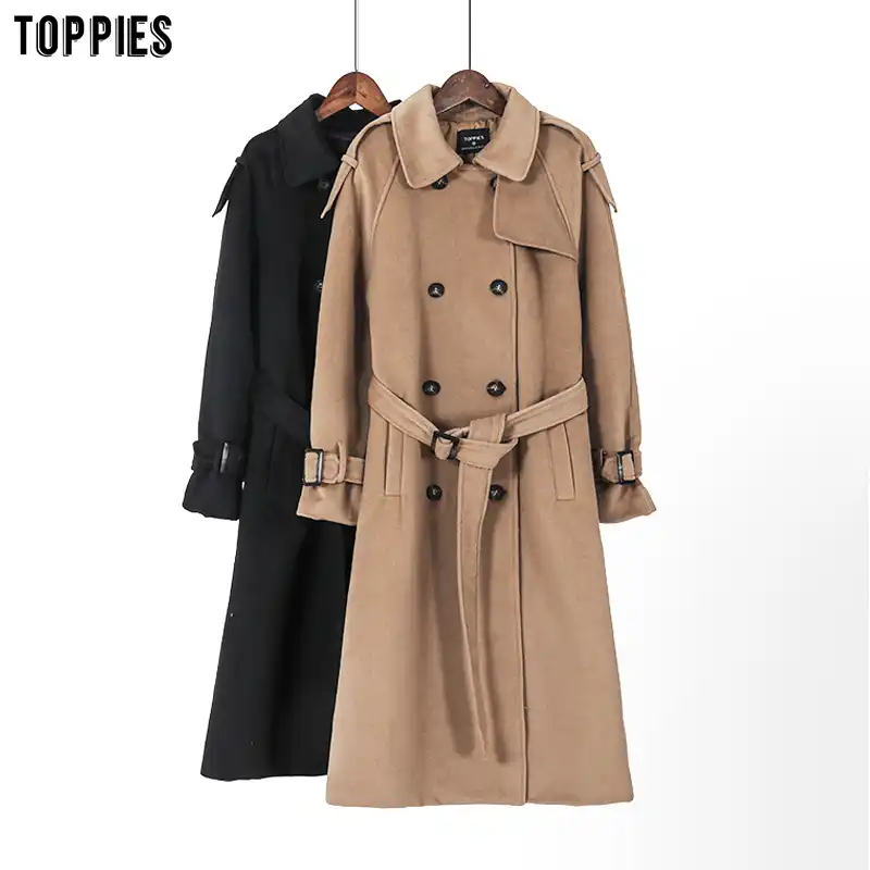 Toppies 冬ダブルブレストウールコート女性ロングコートベルトボタンジャケット女性生き抜く ウール混紡 Aliexpress Toppies 冬ダブルブレストウールコート女性ロングコートベルトボタンジャケット女性生き抜く ウール混紡 Aliexpress