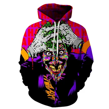 

Hip Hop The Joker Printed 3D Sweatshirt Hoodies Men Women Spring Long Sleeve Pullover For Male Joker Design Streetwear Man