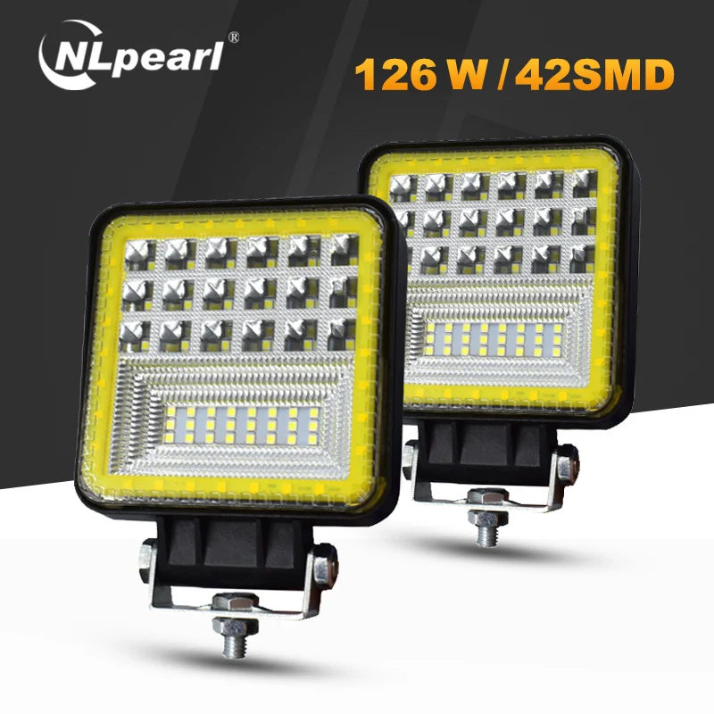 Nlpearl 2x автомобильный фонарь в сборе светодиодный противотуманный фонарь для грузовиков 3000K 6000K 72W 126W светодиодный фонарь для 4x4 внедорожника ATV UTV трактора|Фара для авто в сборе| | АлиЭкспресс