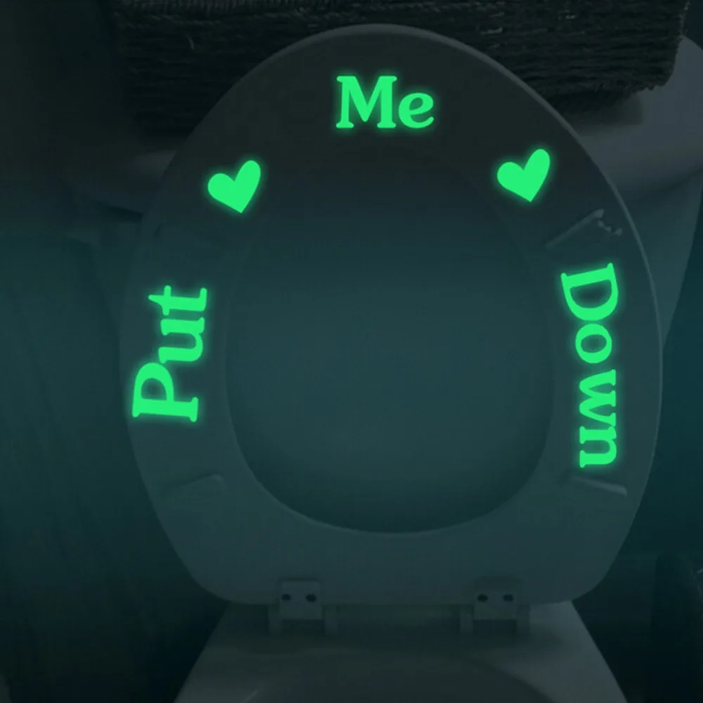 

Luminous Glow in the Dark Stickers Decorative Bathroom Stickers Put Me Down Toilet Seat Sticker Decal Toilet Seat Cover Sticker