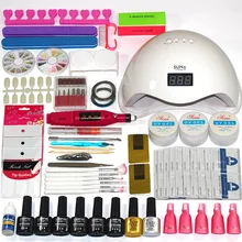6 Цвет био-Гели Soak Off Гель для ногтей лаки для ногтей гель для ногтей 54/48/36/6W УФ-лампы польский Комплект маникюрный набор для полировки ногтей, электрические маникюрные ручка комплект