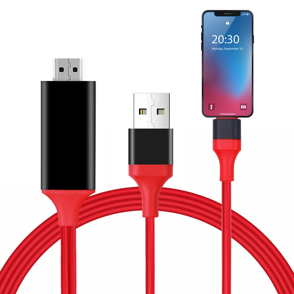

For Lightning 8pin To HDMI HDTV 1080P Cables Audio Adapter Convertor Cables For Game Video Display For Iphone X 7 8 Plus