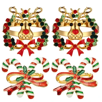 

4pcs Alloy Tree High-quality Delicate Napkin Clips Tissue Buckles Napkin Rings for Table Supper Bar Party Christmas Restaurant