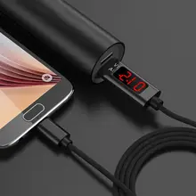 3A напряжение и ток дисплей USB к Micro USB кабель нейлоновый Плетеный QC 3,0 Быстрая Зарядка Синхронизация данных Шнур для Android мобильного телефона T