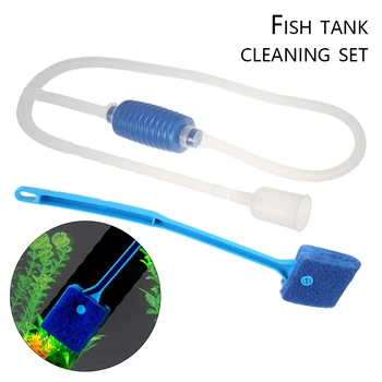 

Easy To Operate Aquarium Cleaning Tools Fish Tank Cleaning Set Algae Scrub Gravel Cleaner Vacuum Siphon Pump Clean Accessories