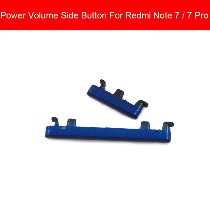 Внешний зажим Кнопки громкости для Xiaomi Redmi Red Rice Note 7 Note7 Pro переключатель включения/выключения и питания боковой клавиатуры ремонт - Цвет: Note 7 7 Pro Blue