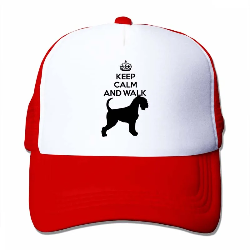 Шнауцер-с надписью «KEEP CALM AND WALK-новая хлопковая белая Бейсбол кепки для мужчин и женщин, Кепка-тракер Шапки модные регулируемые кепки - Цвет: 4-Red