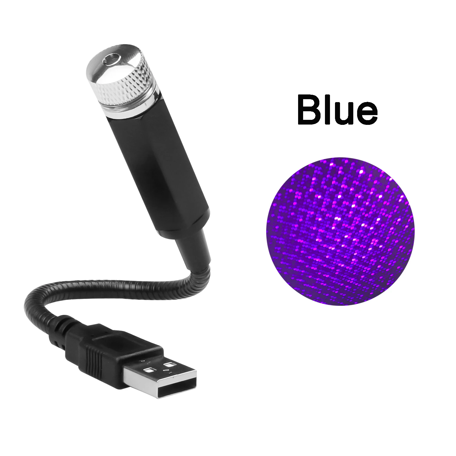 Blue Автомобиль крыша Звезда Ночной Светильник USB атмосфера потолочный светильник Galaxy декоративный светильник s - Испускаемый цвет: Blue