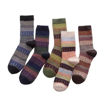 

5 Pairs Mens Wool Cashmere Socks Warm Winter Thick Business Vintage Comfortable M2EB