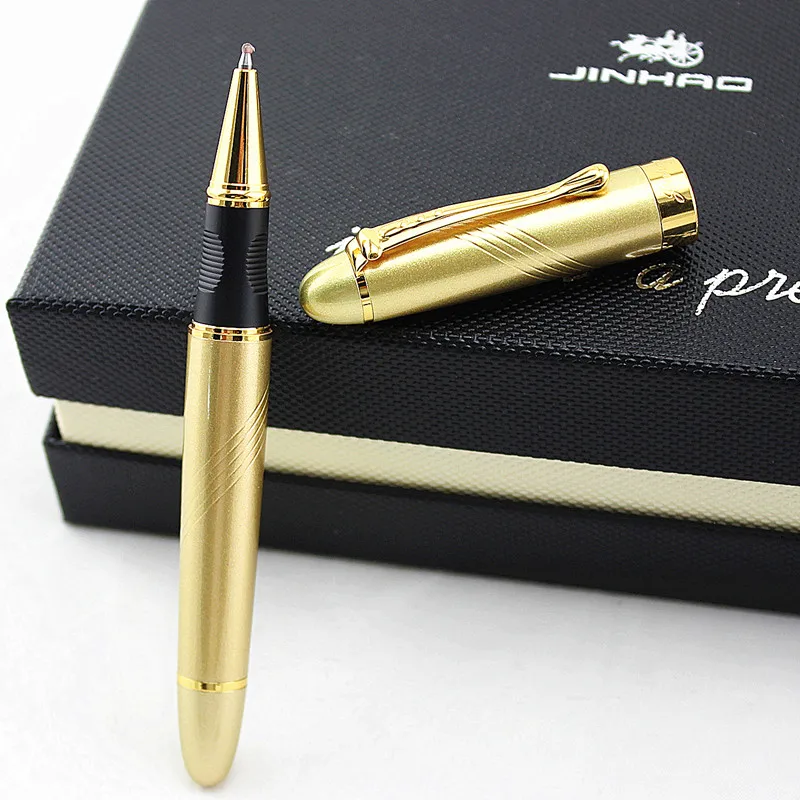 JINHAO X450 Роскошная металлическая шариковая ручка 0 5 мм Золотой зажим офисные