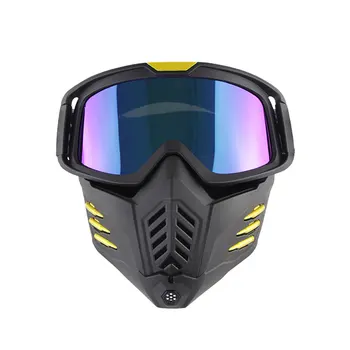 

2-In-1 Goggles Mask Detachable Goggles And Mouth Filter Perfect for Open Face Motorcycle Half Helmet or Vintage Helmets