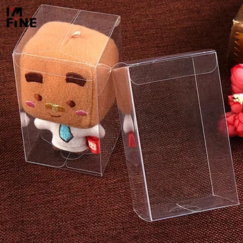 

5*5*H cm 20pcs Transparent Candy Gift Packaging Gift Box For Cosmetic Facial Cream PVC Storage Case Square Clear Macaroon Box