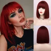 wine red wig