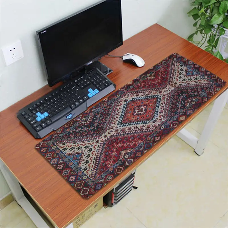 Lock Edge 40X90cm Принтованный персидский ковер дизайн клавиатуры коврик резиновый игровой коврик для мыши Настольный коврик резиновый ПК компьютерный игровой коврик - Цвет: Lock Edge 40X90cm
