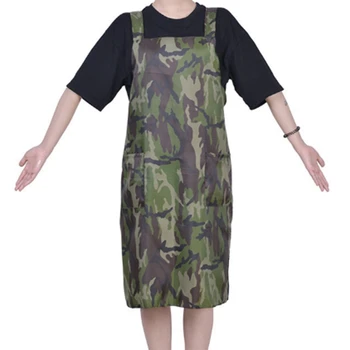 

Waterproof Camouflage Apron for Hairdresser Gown Working Uniform Cafe Apron Anti Dust Hair Pinafore Outdoor Cloth
