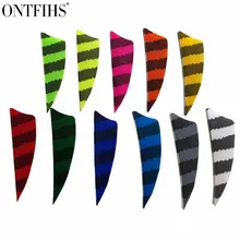 

100Pcs ONTFIHS 2 Inch Arrow Feather Shield Cut Hunting Shooting Bow Accessories Striped Feather Arrows Archery