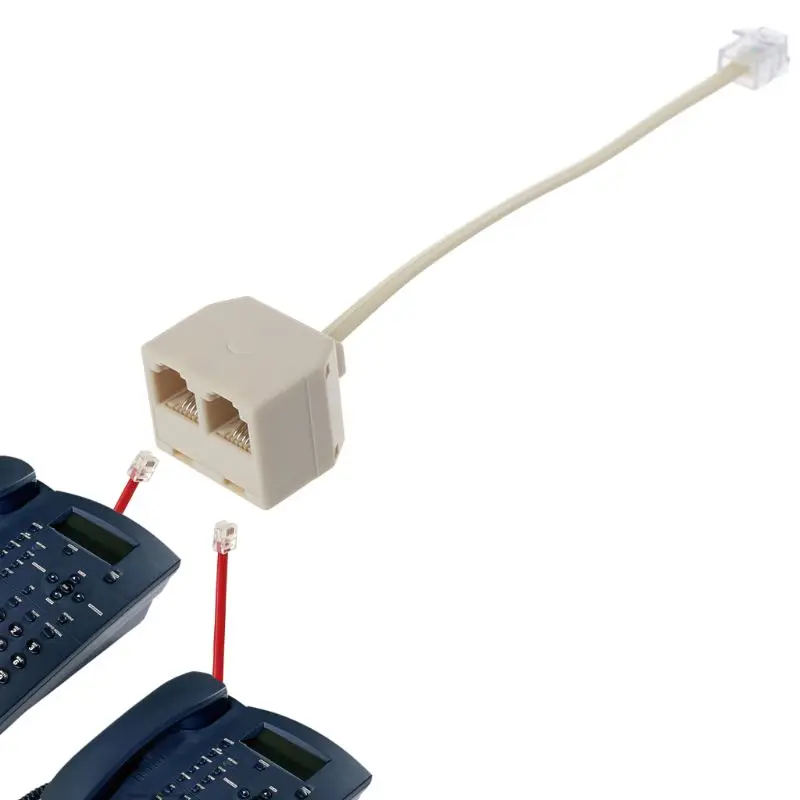 Telephone Splitter RJ11 6P4C 1 Male to 2 Female Adapter RJ11 to Separator H052