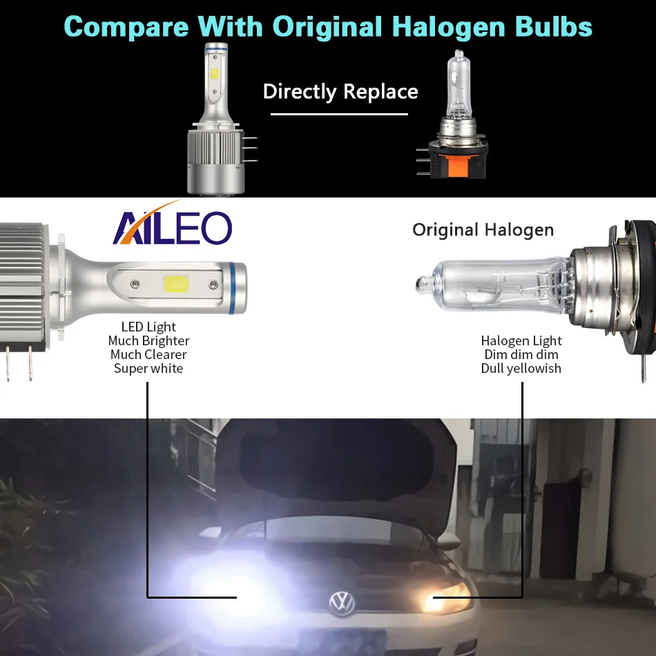 Led Car Headlights High Power COB Chip H15 8000lm 72w High Beam Driving Light For Audi Mercedes Benz BMW Volkswagen Golf MK6MK7