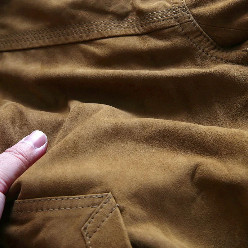 Deals 19H13 Read Description! Asian size men's sheep leather jacket mens genuine sheep leather vintage hoodie jacket