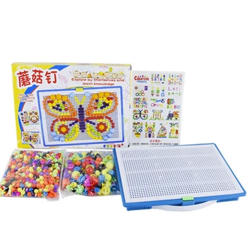 

Children's Large Particle Building Blocks Creative Mushroom Nails 600 Sets Puzzle Clever Nail Toys Kids Craft Diy Toys