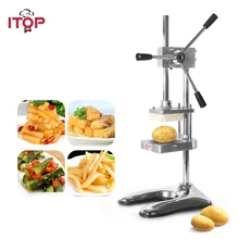 ITOP Potato Chip Slicers Stainless Steel Vertical French Fries Cutter Machine Food Processor With 3 Pcs Blades MH003