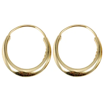 

Authentic 925 Sterling Silver Golden Shine Chunky Earring Hoop Heart-shaped For Women Original Wedding Fine Jewelry