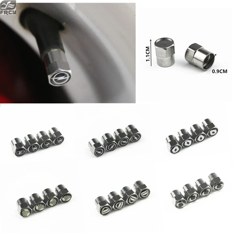 

4pcs New style Metal Wheel Tire Valve Caps Stem case For Renault Saab Opel Lada Great wall Dacia Daewoo car accessories
