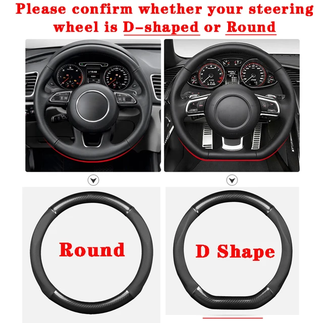 Car Carbon Fiber Steering Wheel Cover 38cm for BMW All Models 1 2 3 4 5 6 7 Series Auto Interior Accessories Car styling 2