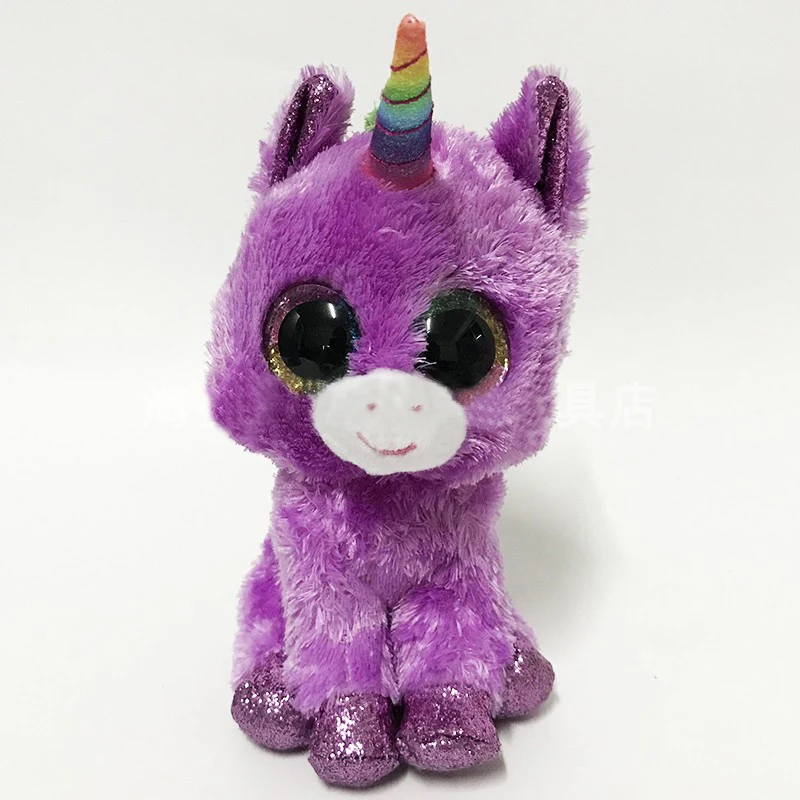 Peluche licorne Rosette aux gros yeux 15 cm 