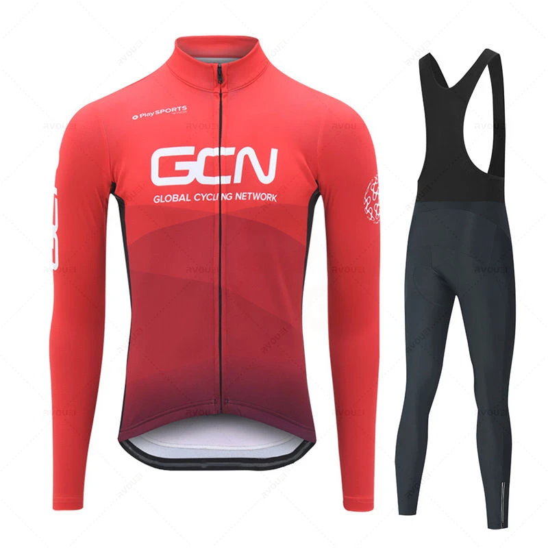 2022 New Red Gcn Team Autumn Long Sleeve Cycling Jersey Set Ropa Ciclismo  Men New Bicycle Clothing Mtb Bike Jersey Uniform - Cycling Sets - AliExpress