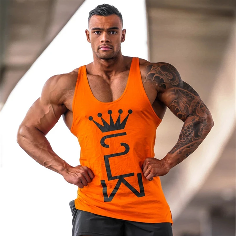 Mens tank tops shirt gym tank top fitness clothing vest sleeveless cotton man canotte bodybuilding hombre man clothes wear