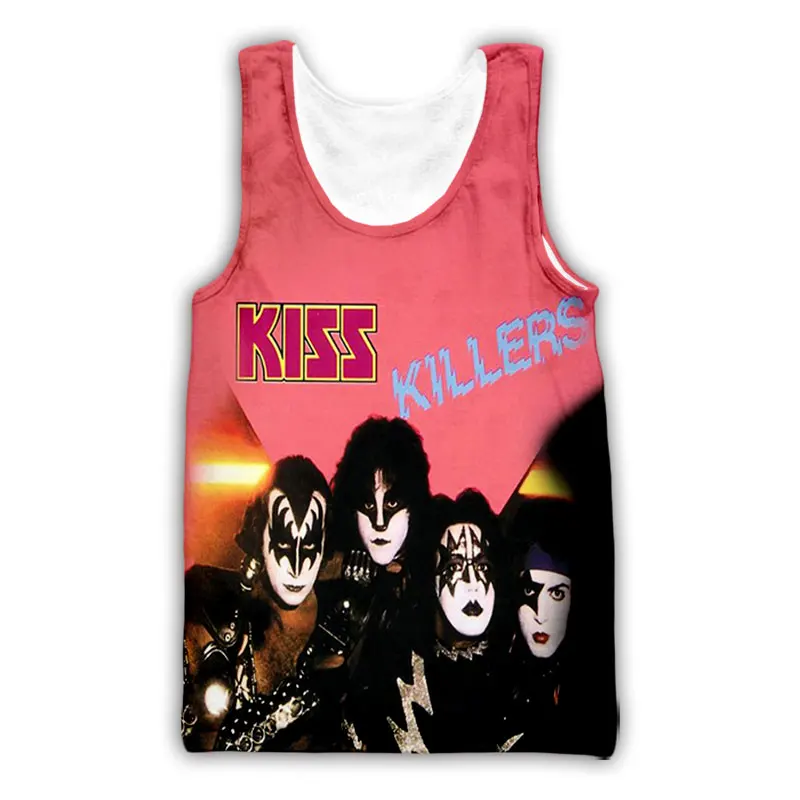 Майка CAVVING с 3D принтом KISS Rock Band жилет в стиле Харадзюку летняя майка рубашки