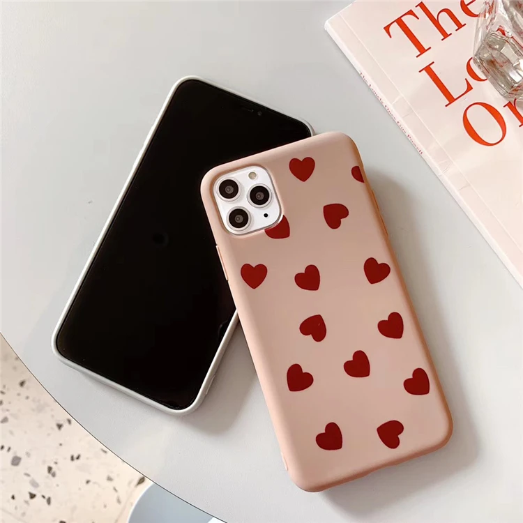 Caddy Цветной силиконовый чехол с сердечками для iphone XR X XS Max 6 6 s 7 8 Plus 11 11Pro Max Симпатичные, из мягкого ТПУ Простой Модный чехол для телефона