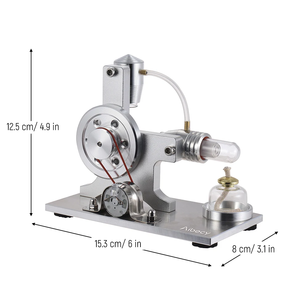 

Aibecy Hot Air Stirling Engine External Combustion Model Electricity Power Generator with LED for Teaching Physics Education