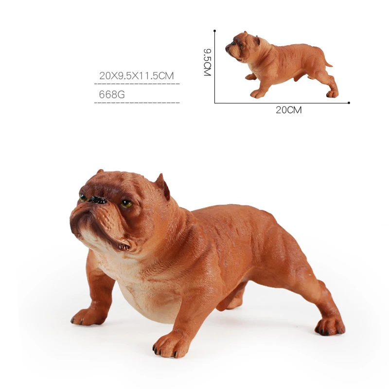 Новая детская крупная имитация хулиган собака бульдог модель статического твердого пластика животных украшения-игрушка подарок на день рождения - Цвет: E