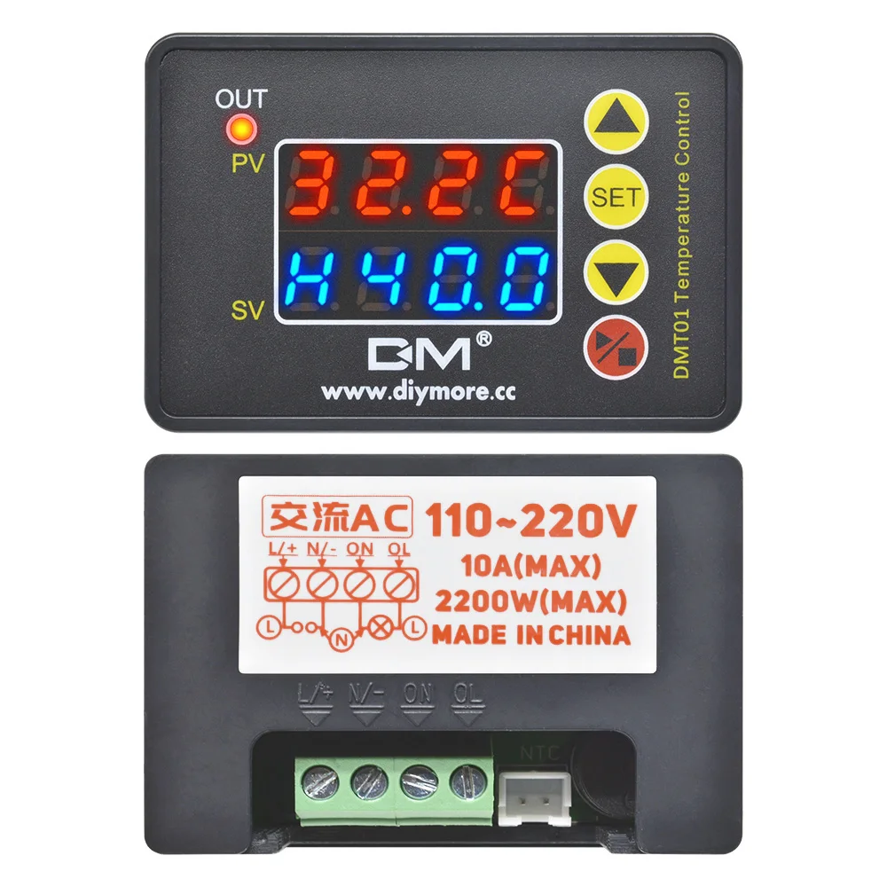 AC 110V-220V AC 110V 220V DC 12V 24V светодиодный цифровой терморегулятор, термостат, термометр, терморегулятор, микрокомпьютер - Цвет: AC 110V-220V