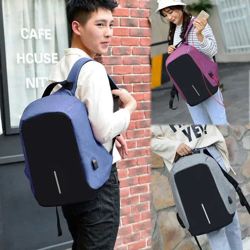 Для мужчин женщин Бизнес Анти кражи рюкзак USB сумка для ноутбука|Рюкзаки| |