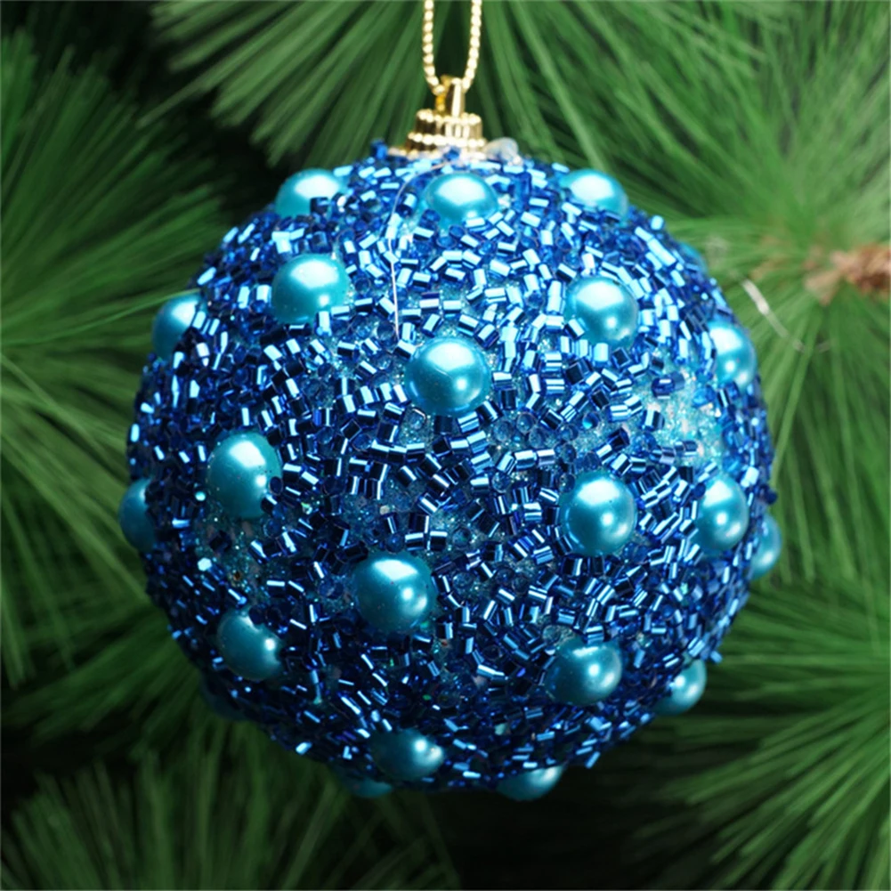Новая Рождественская елка, подвесные украшения, блестящая искусственная жемчужная пена, шар-безделушка, подвесной искусственный жемчуг и блестящий дизайн, легкий