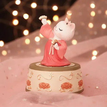 

Retro Hanfu Night Light Dance Ji Music Box Chinese Emperor Cat Meow Decoration Girl Valentine Gift Cute Toy Decoration