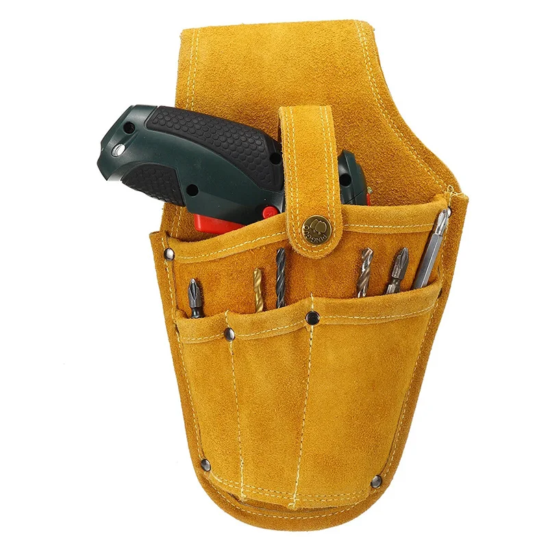 tool chest trolley Cowhide Drill Holster Waist Tool Bag Electric Waist Belt Tool Pouch Bag With Belt For Power Drill Electric Screwdriver rolling tool bag