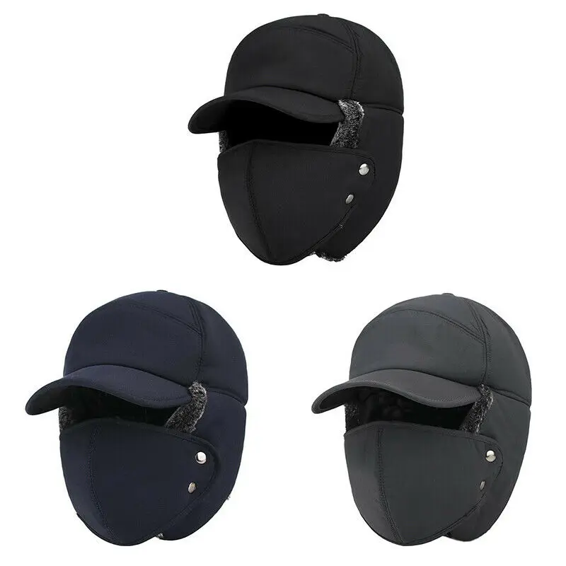 

Winter Fur Warm Windproof Hat Men Women Lei Feng Cap Bomber Faux Fur Ear Flap Cap Ski Outdoor Cycling Cold Anti-snow Cap