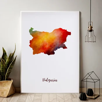 

Bulgaria city map watercolor Map Modern City Canvas Art Print Wall Pictures for Living Room No Frame