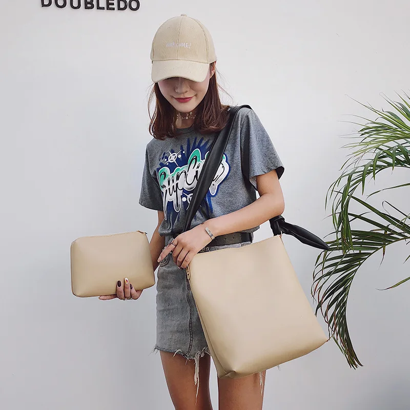 

PU Leather Big Bag Women's Korean-style Retro Simple Shoulder Bag Versitile Fashion Minimalist Textured Shoulder Bag Different S