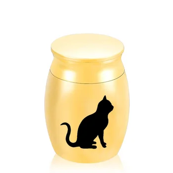 

5 colors Aluminum Pet Caskets Urns Pet Memorial Urn Cats Ashes Holder Screw cover Cremation Urn for Ashes Pet Urn