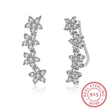 

Fine Silver Earrings Women's Five-pointed Star Flower Zircon Earring Europe And America Fashion S925 Silver Hot Sales Ear Stud