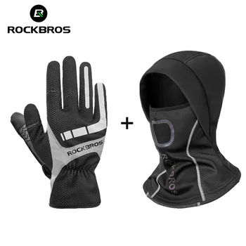 

ROCKBROS Bicycle Cycling Gloves Touch Screen Thermal Bike Gloves Windproof Keep Warm Autumn Winter Men Women Thick Sport Gloves