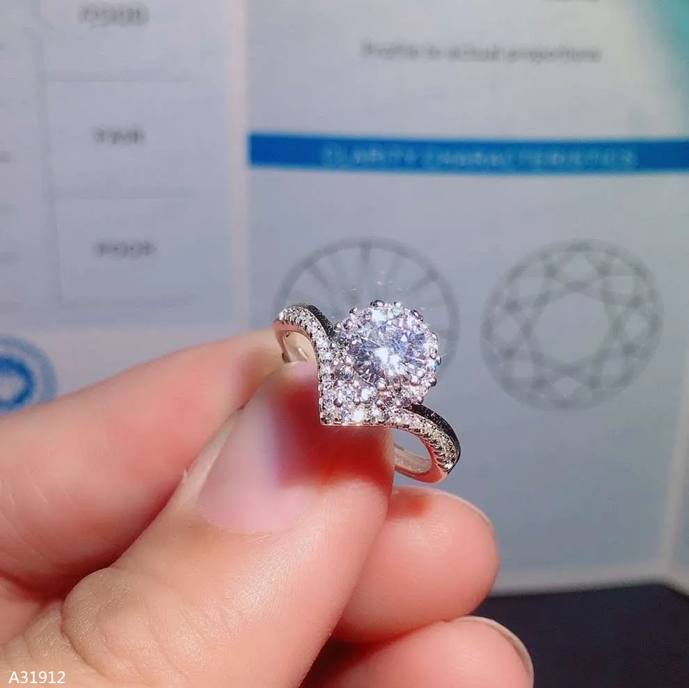 

KJJEAXCMY boutique jewelry 925 Sterling Silver 1,0 Carat Moissan Diamond Women's Ring in Sterling With certificate